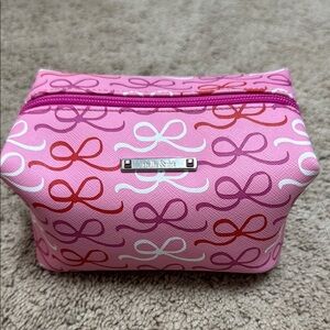 Stella & Dot Pink Bow Pouf / Cosmetic Bag LIKE NEW